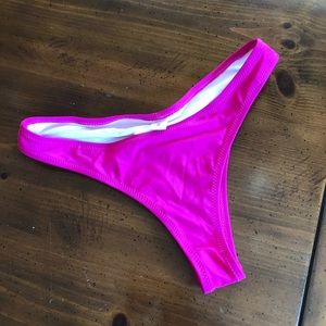 Fuchsia scrunch butt tanga bathing suit bottoms